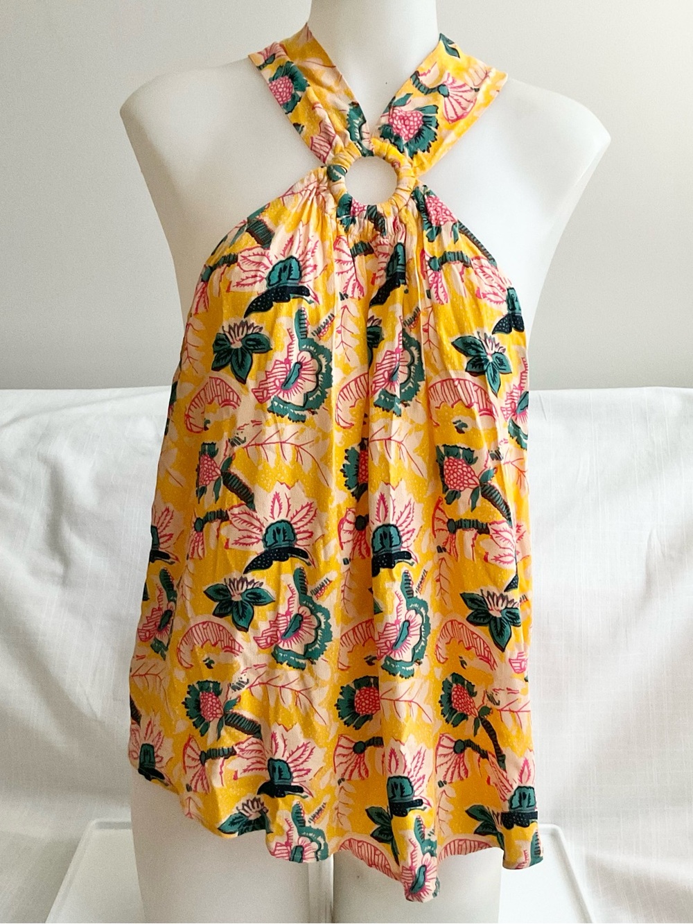 NWT Anthropologie Maeve | Yellow Floral Halter Top | 14